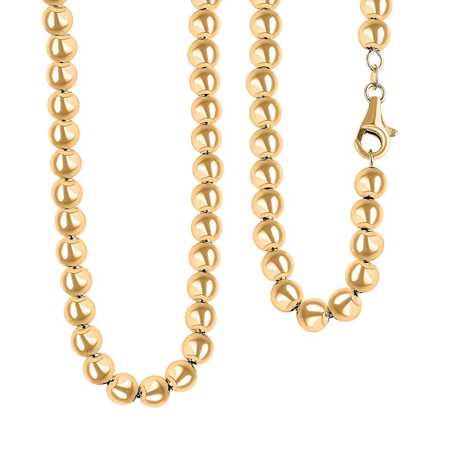 Golden Grace Beads Chain Necklace in 10K Yellow Gold 18 Inches 21 Grams