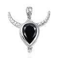 Karis Thai Black Spinel 11.40 ctw Bull Horn Pendant without Chain in Platinum Bond - Sticky add to cart bar