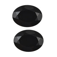 Set of 2 Thai Black Spinel (Oval 8x6 mm) 2.56 ctw Loose Gemstone