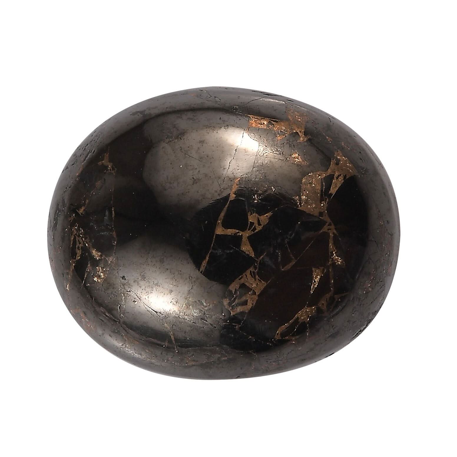 Matrix Silver Shungite (Ovl 12x10 mm) 3.05 ctw Loose Gemstone