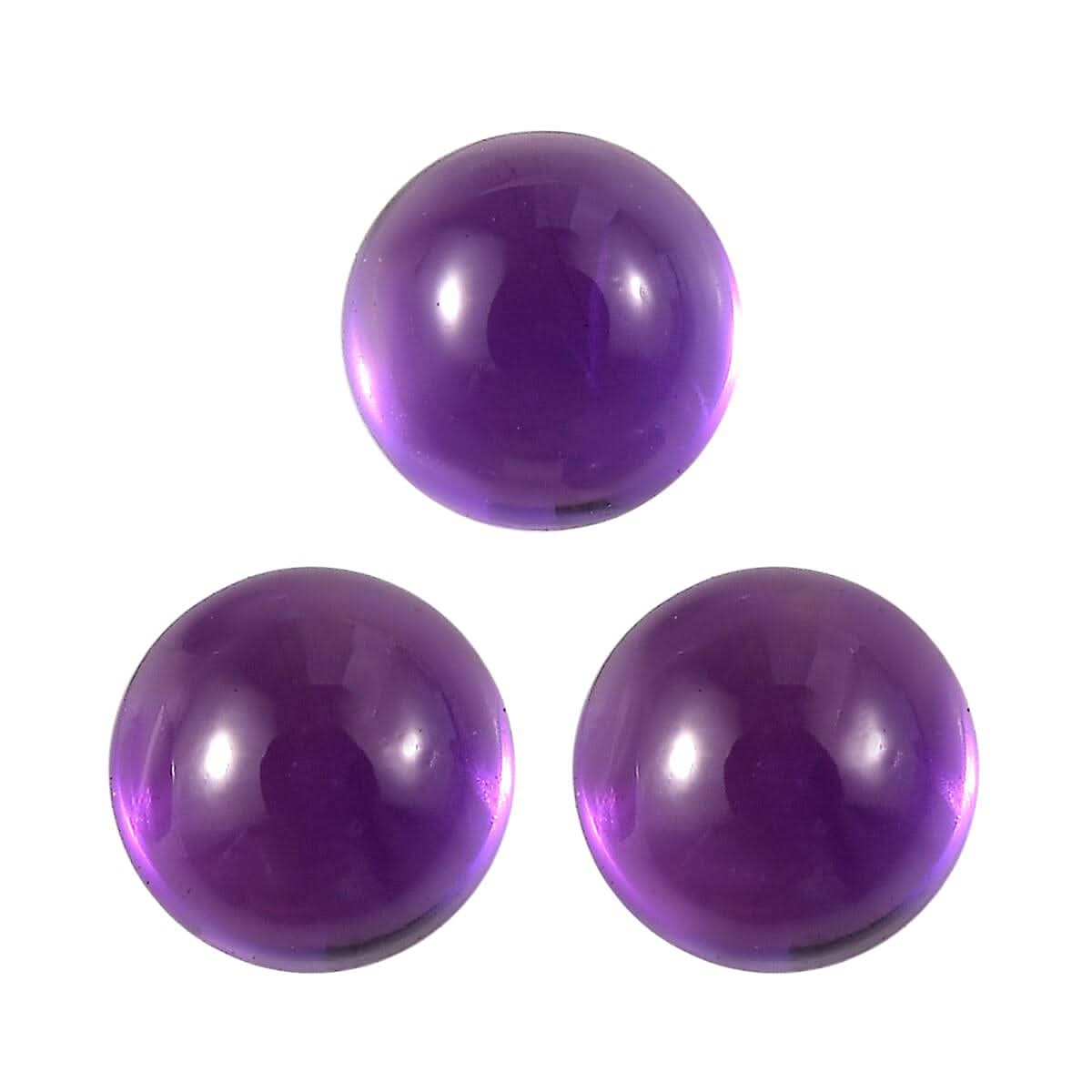 African Amethyst Set of 3 (Rnd 4 mm) 0.82 ctw Loose Gemstone
