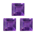 African Amethyst Set of 3 (Sqr 4 mm) 1.00 ctw Loose Gemstone - Sticky add to cart bar