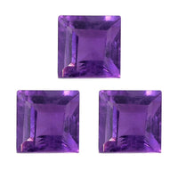 African Amethyst Set of 3 (Sqr 4 mm) 1.00 ctw Loose Gemstone