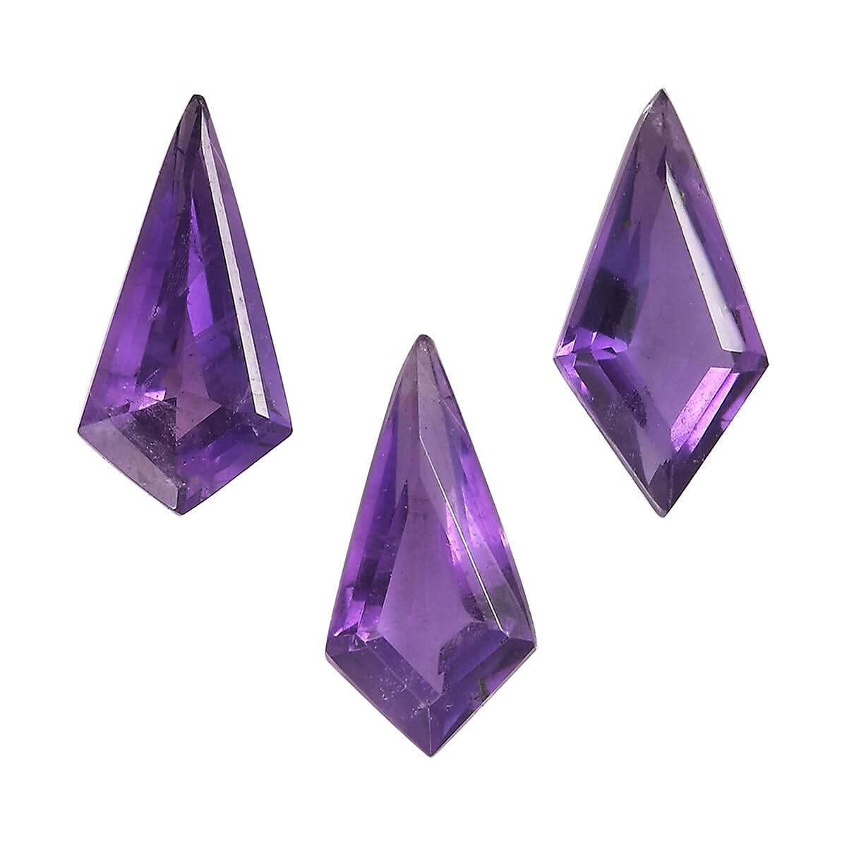 African Amethyst Set of 3 (Kite 14x7 mm) 5.43 ctw Loose Gemstone