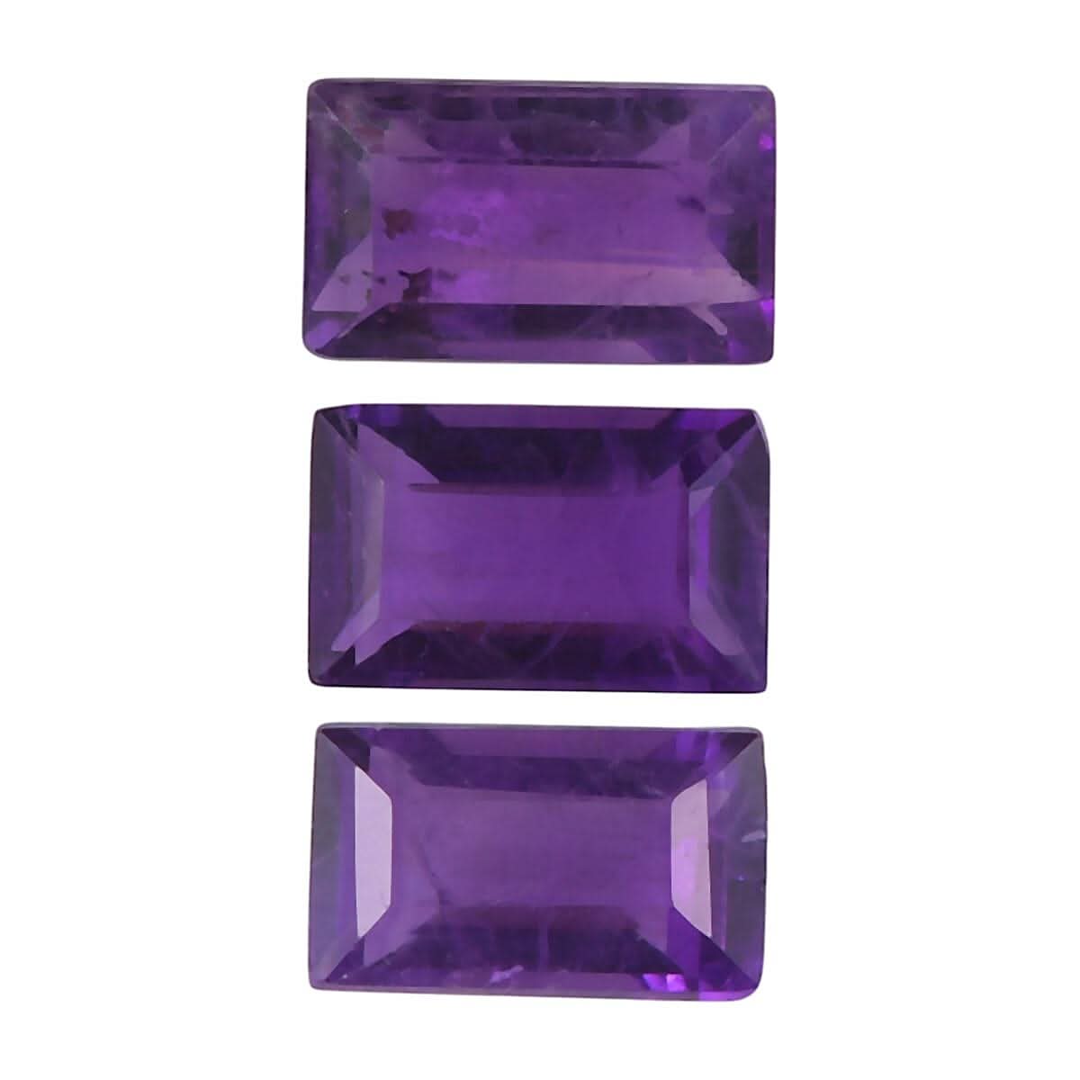 African Amethyst Set of 3 (Bgt 5x3 mm) 0.74 ctw Loose Gemstone