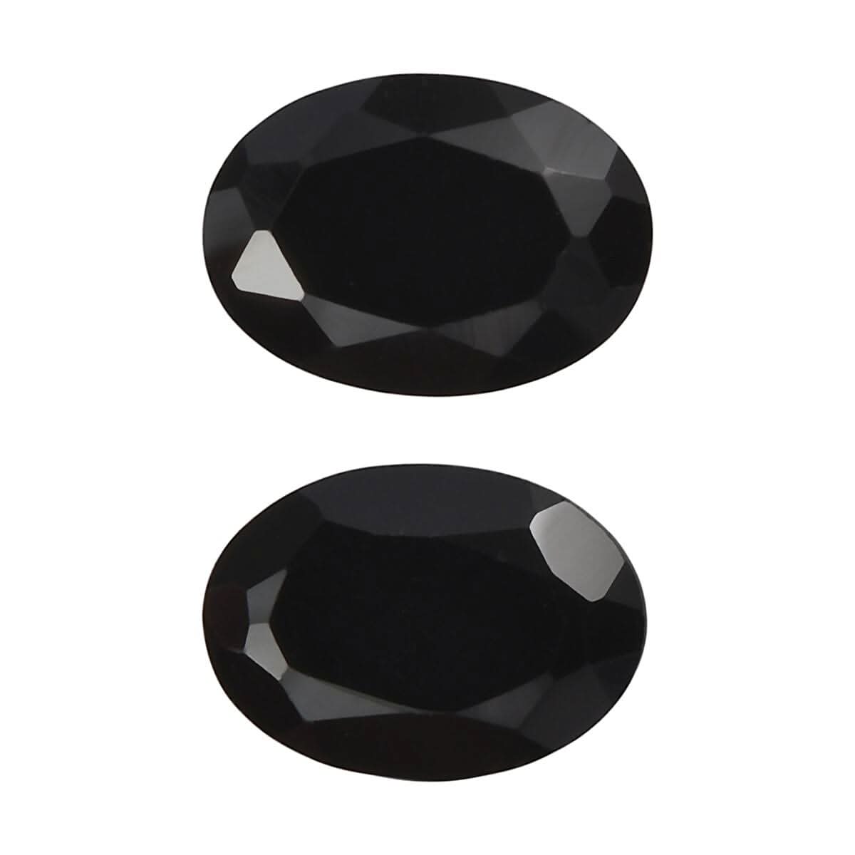 Set of 2 Thai Black Spinel (Oval 7x5 mm) 1.65 ctw Loose Gemstone