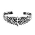 Bali Legacy Sterling Silver Eagle Wings and Cross Cuff Bracelet (7.25 In) 25 Grams - Sticky add to cart bar