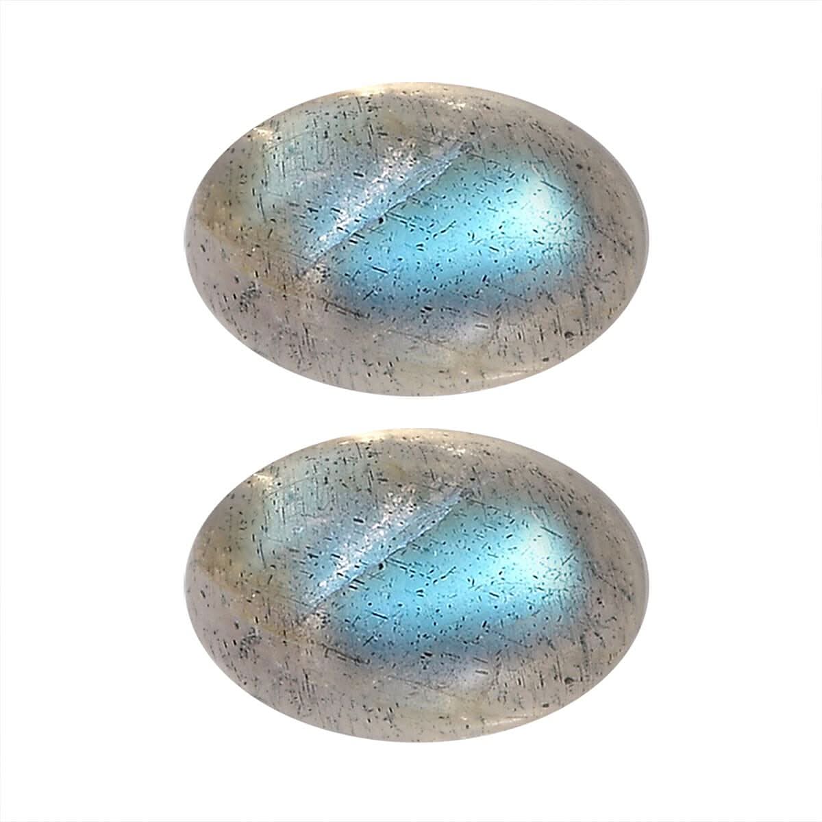 Labradorite Set of 2 (Ovl 6x4 mm) 1.09 ctw Loose Gemstone