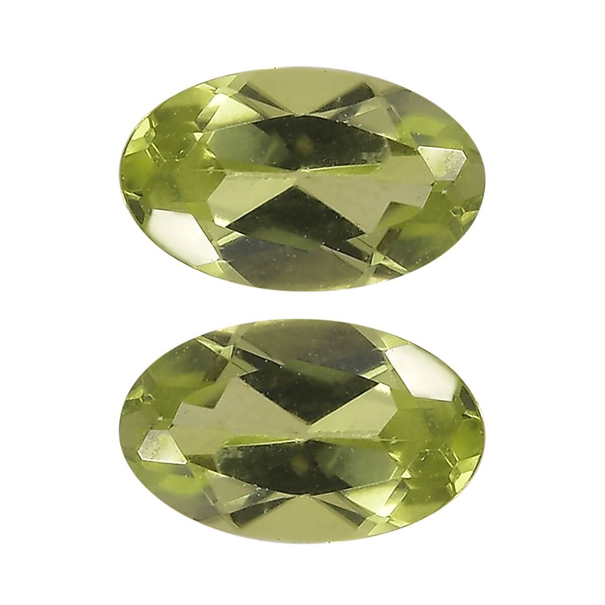 Set of 2 Peridot (Oval 5x3 mm) 0.22 ctw Loose Gemstone