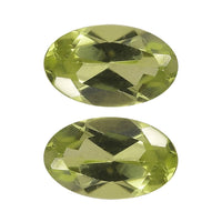 Set of 2 Peridot (Oval 5x3 mm) 0.22 ctw Loose Gemstone