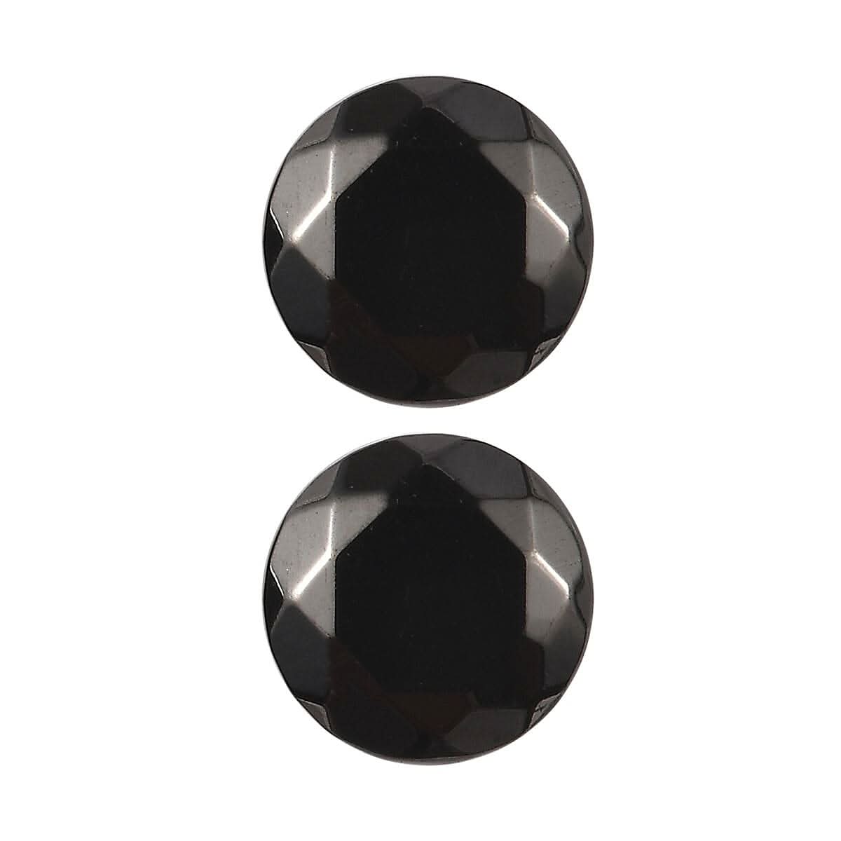 Silver Shungite Set of 2 (Rnd 5 mm) 0.45 ctw Loose Gemstone