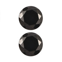 Silver Shungite Set of 2 (Rnd 7 mm) 1.53 ctw Loose Gemstone
