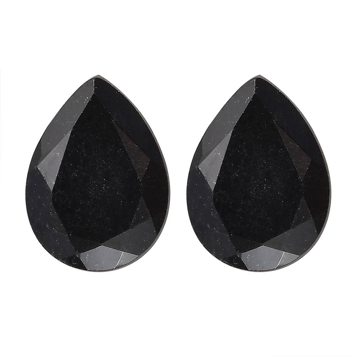 Set of 2 Australian Black Tourmaline (Pear 8x6 mm) 1.87 ctw Loose Gemstone