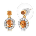 D'Joy Tanzanian Mandarin Garnet and White Zircon 1.55 ctw Flame Petals Earrings in 18K Vermeil Yellow Gold Over Sterling Silver - Sticky add to cart bar