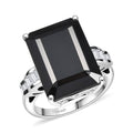 D'Joy Thai Black Spinel, Moissanite Ring in Rhodium Over Sterling Silver 16.75 ctw - Sticky add to cart bar