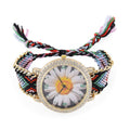 Strada Austrian Crystal Japanese Movement Flower Pattern Watch with Braided Band - Sticky add to cart bar