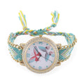 Strada Austrian Crystal Japanese Movement Butterfly Pattern Watch with Braided Band - Sticky add to cart bar
