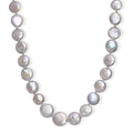 White Freshwater Coin Pearl Necklace in Rhodium Over Sterling Silver 18 Inches - Sticky add to cart bar