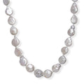 White Freshwater Pearl Fancy Necklace in Rhodium Over Sterling Silver 18 Inches - Sticky add to cart bar