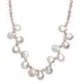 Multi Color Freshwater Pearl Oval and Fancy Shape Necklace in Rhodium Over Sterling Silver 18 Inches - Sticky add to cart bar