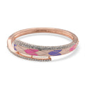 Austrian Crystal Enameled Bangle Bracelet in Rosetone (7.50 In) - Sticky add to cart bar