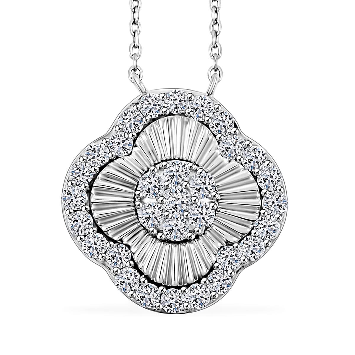 Luxuriant Lab Grown Diamond G SI 1.10 ctw Necklace 18-20 Inches in Sterling Silver