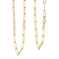 4mm Paper Clip Chain Necklace in 14K Yellow Gold 7.20 Grams 22 Inches