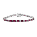 D'Joy Orissa Rhodolite Garnet 11.25 ctw Bracelet in Rhodium Over Sterling Silver (7.25 In) - Sticky add to cart bar
