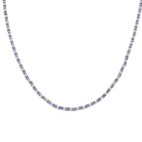 D'Joy Tanzanite, Multi Gemstone Necklace (18 Inches) in Rhodium Over Sterling Silver 14.75 ctw