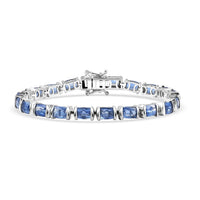 D'Joy Premium Kashmir Kyanite Midnight Heirloom Bracelet in Rhodium Over Sterling Silver (6.50 In) 15.25 ctw