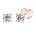 Luxuriant Lab Grown Diamond (SI) Solitaire Stud Earrings in 18K Vermeil RG Over Sterling Silver 0.50 ctw - Sticky add to cart bar