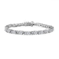 D'Joy Moissanite 13.10 ctw Bracelet in Rhodium Over Sterling Silver (8.00 In) - Sticky add to cart bar