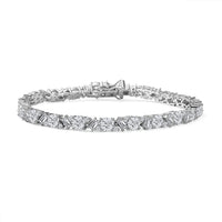 D'Joy Moissanite 13.10 ctw Bracelet in Rhodium Over Sterling Silver (8.00 In)
