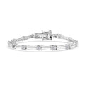 Karis White Zircon 2.10 ctw Bamboo Bracelet in Platinum Bond (6.50 In) (Del. in 10-12 Days) - Sticky add to cart bar