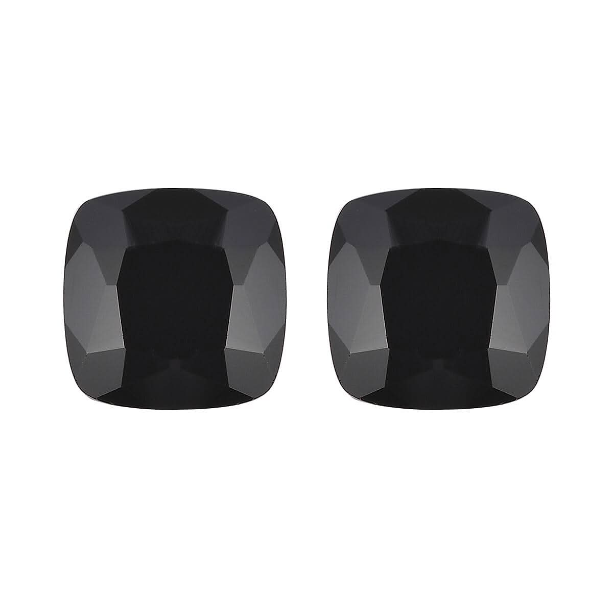 Set of 2 Thai Black Spinel (Cush 6x6 mm) 2.14 ctw Loose Gemstone