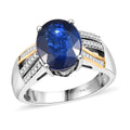 D'Joy Premium Nilamani, Diamond (0.21 cts) Ring in 18K Vermeil YG and Rhodium Over Sterling (Size 10.0) 4.25 ctw - Sticky add to cart bar