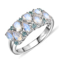 D'Joy Moon Glow Moonstone and Blue Apatite 2.00 ctw Ring in Platinum Over Sterling Silver (Size 10.0) - Sticky add to cart bar