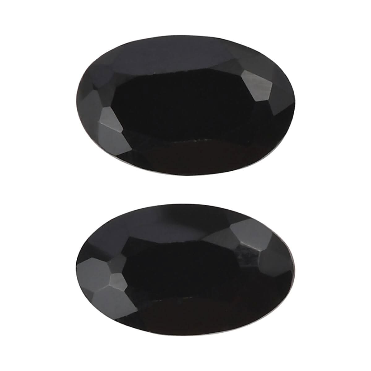 Set of 2 Thai Black Spinel (Oval 5x3 mm) 0.55 ctw Loose Gemstone