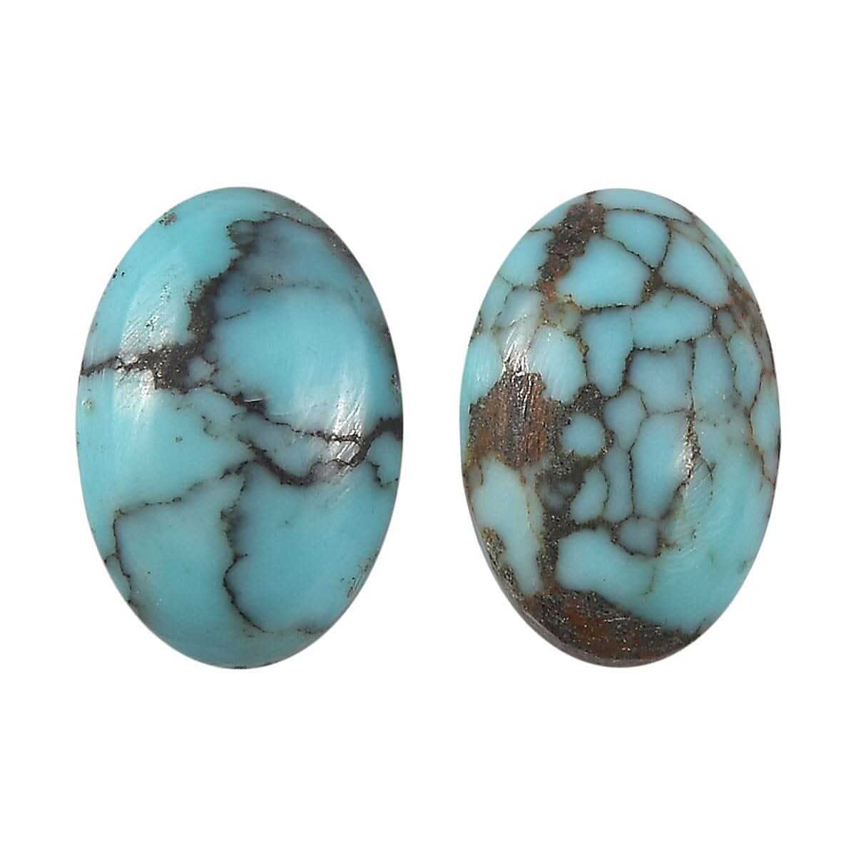 Blue Moon Turquoise Set of 2 (Ovl 6x4mm) 0.72 ctw Loose Gemstone