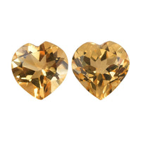Citrine Set of 2 (Hrt 8 mm) 2.59 ctw Loose Gemstone