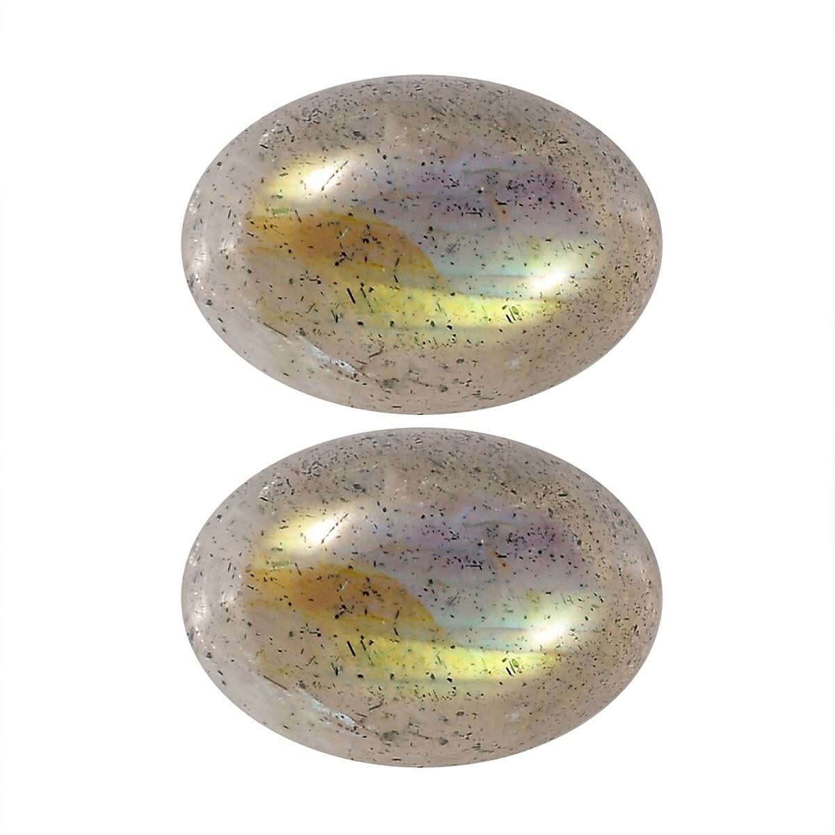 Labradorite Set of 2 (Ovl 7x5 mm) 1.39 ctw Loose Gemstone