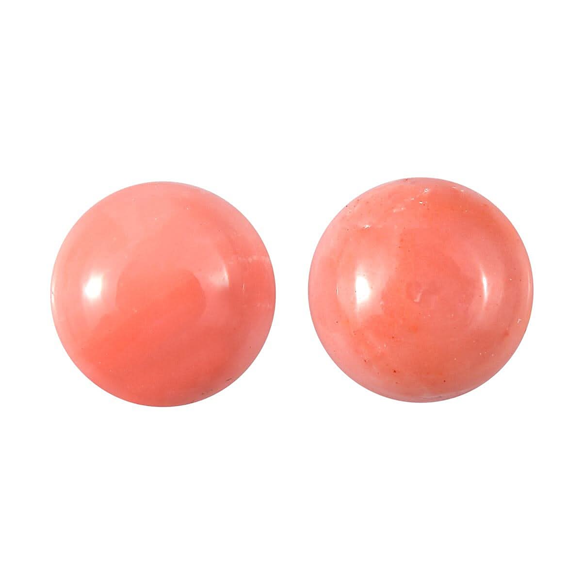 AA Peach Opal Set of 2 (Rnd 5 mm) 0.66 ctw Loose Gemstone