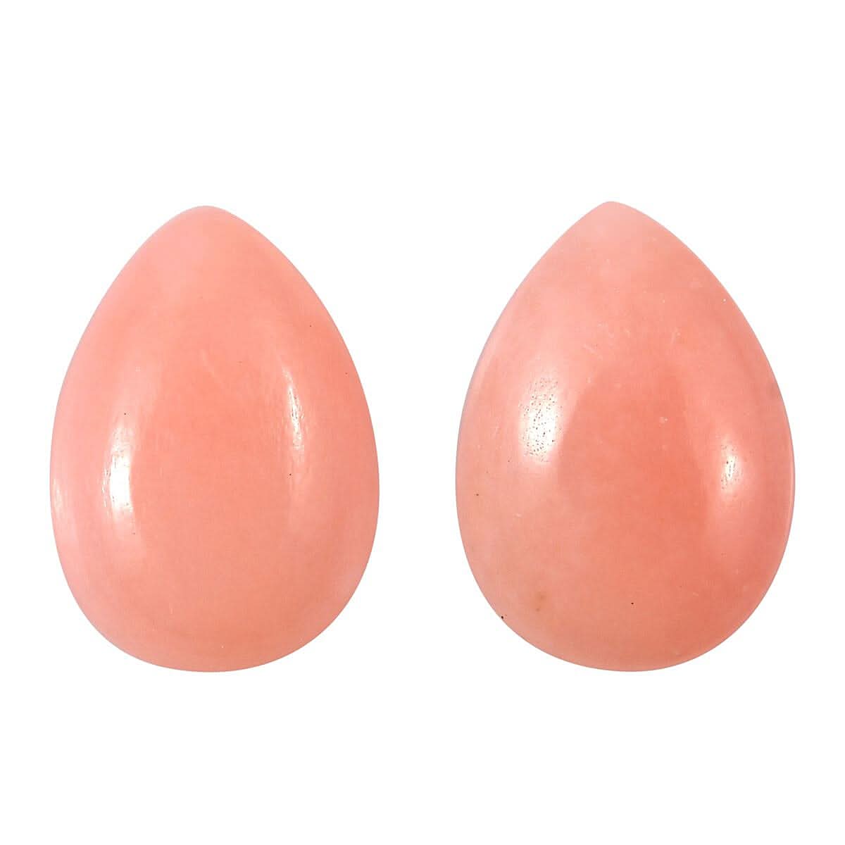 Set of 2 AA Peruvian Pink Opal (Pear 7x5 mm) 0.99 ctw Loose Gemstone