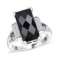 Karis Thai Black Spinel and Multi Gemstone 7.10 ctw Ring in Platinum Bond (Size 10.0) - Sticky add to cart bar