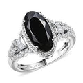 Karis Thai Black Spinel and White Zircon 4.60 ctw Ring in Platinum Bond (Size 10.0) - Sticky add to cart bar