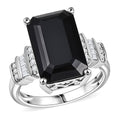 Karis Thai Black Spinel and White Zircon 12.25 ctw Ring Platinum Bond (Size 10.0) - Sticky add to cart bar