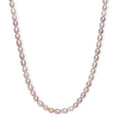 Multi Color Freshwater Pearl Rice Shape Necklace in Rhodium Over Sterling Silver 18 Inches - Sticky add to cart bar