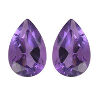 African Amethyst Set of 2 (Pear 6x4 mm) 0.71 ctw Loose Gemstone