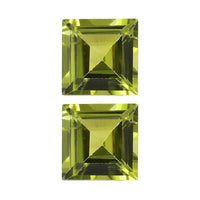 Set of 2 Peridot (Sqr 7 mm) 3.14 ctw Loose Gemstone
