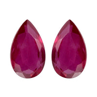 Niassa Ruby (FF) Set of 2 (Pear 5x3 mm) 0.52 ctw Loose Gemstone